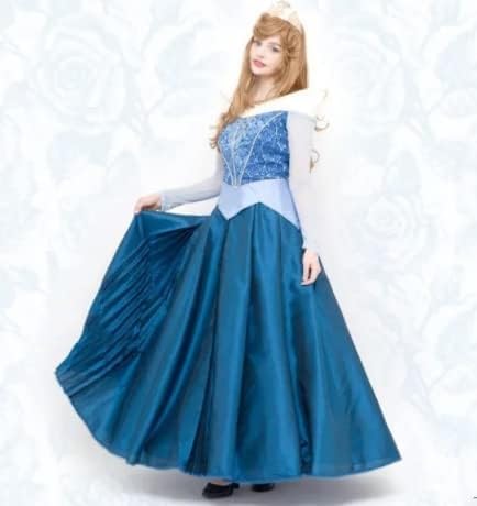 実物撮影（ウィッグ靴追加 ） ディズニー ブルー オーロラ姫 仮装 ドレス コスプレ衣装