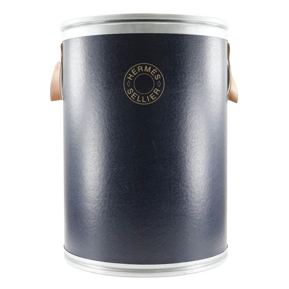 サドルボックス ラージサイズ セリエライン 馬具缶 収納 置物 インテリアその他 アルミ 紺 _ 中古品