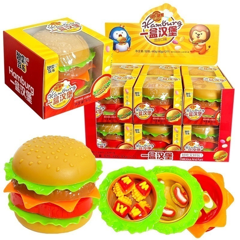 子供向けキャンディーのおもちゃおい楽しいハンバーガーキャンディーゴムガミーセットスナックギフト 誕生日プレゼント 子供の贈り物 誕生日プレゼント 子供の贈り物