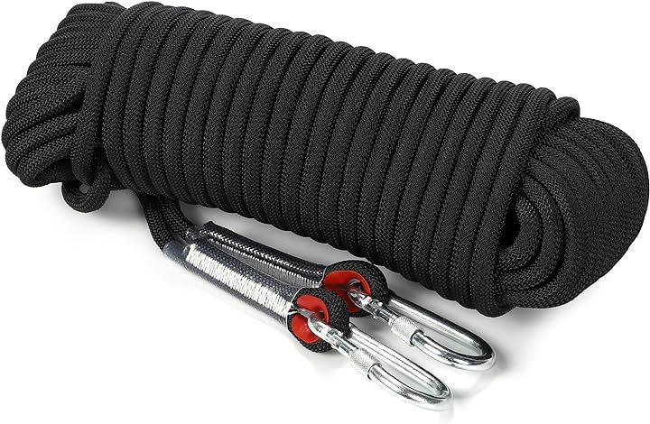 耐久 ロープ 幅広く使える多用途タイプ 多機能 多目的 直径 12mm ブラック キャンプ アウトドア 引越し 荷物の吊上げ 車 ボート 牽引 補助(ブラック, ラージ)