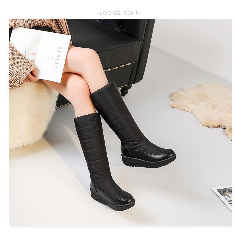 スノーブーツ レディース ムートンブーツ 無地 防水ロングウィンターブーツ 裏起毛 雪靴 防寒 防滑 冬用ブーツ レディース ブーツ ローファー ロングブーツ