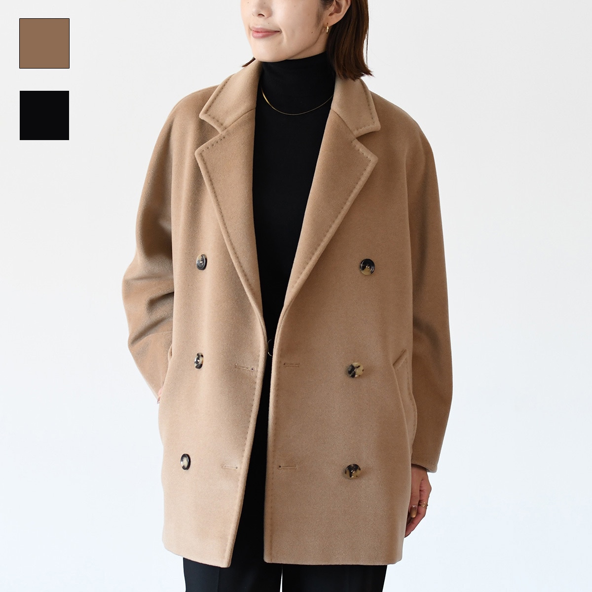 MAX MARA マックスマーラ コート アウター REBUS 101801 アイコン ショートコート 2521086011 レブス レディース キャメル ブラック 秋 冬 シンプル 無地