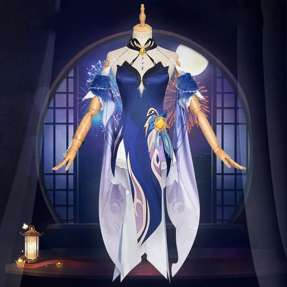 【送料無料】コスプレ 衣装 子供 大人原神　海灯祭　凝光　紗の.幽蘭　コスプレ　衣cosplay