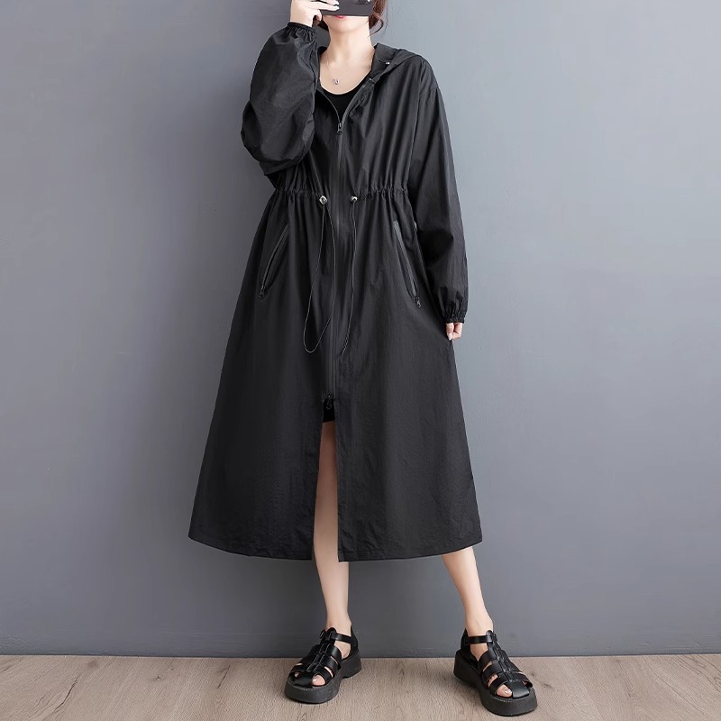 2wayシャツ シャツワンピース ロングシャツ 長袖 フード付き 前開き ファスナー ポケット かわいい 大人可愛い きれいめ シンプル 上品 おしゃれ カジュアル こなれ感 個性的 主役級 存在感 6,003円