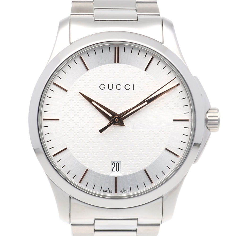 グッチ Gタイムレス 腕時計 ステンレススチール 126.4 クオーツ 1年保証 GUCCI 中古 美品