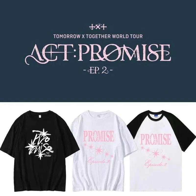 大人気！ txtシャツ 半袖純綿ACT PROMISE tコンサート服 半袖tシャツ ジード 長袖Tシャツ夏 ラベル ステッカー