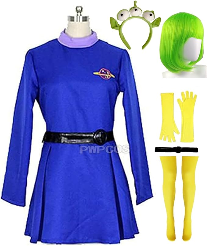 ディズニー コスプレ リトルグリーンメン コスプレ エイリアン コスプレ衣装 トイ・ストーリー エイリアン 手袋+ベルト+靴下+カチューシャ付き ウイッグ追加可能