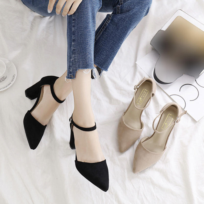 500円OFFクーポン 美シルエット ストラップ美脚パンプス パンプス レディース ポインテッドトゥ 美脚 ヒール 大きいサイズ 痛くない 歩きやすい ストラップ付き ヒール7cm チャンキーヒール
