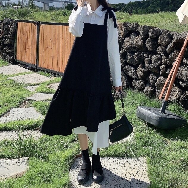 レディース ワンピース シャツ ブラウス カットソー 白トップス 大きいサイズ ミモレ ミモレ丈 ロ