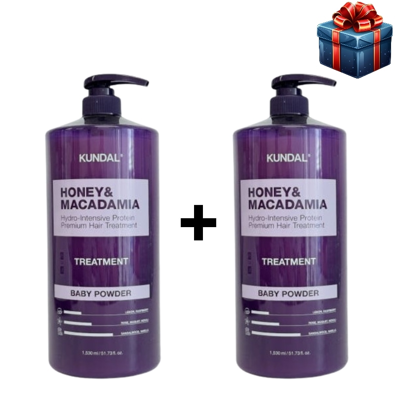 [大容量1+1]ハニー&マカダミア トリートメント 1530ml+1530ml 韓国人気パフュームトリートメント 高密着栄養ケア たんぱく質 鎮静 水分保湿 ツヤ 低刺激 弱酸性 ベビーパウダーの香り