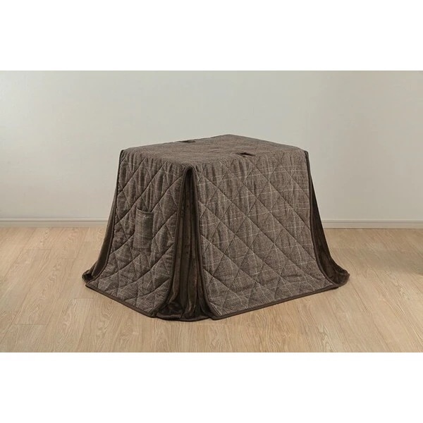 1181581064130 こたつ布団 省スペース パーソナル チェック柄 単品 ブラウン 約184×204cm メーカー直送