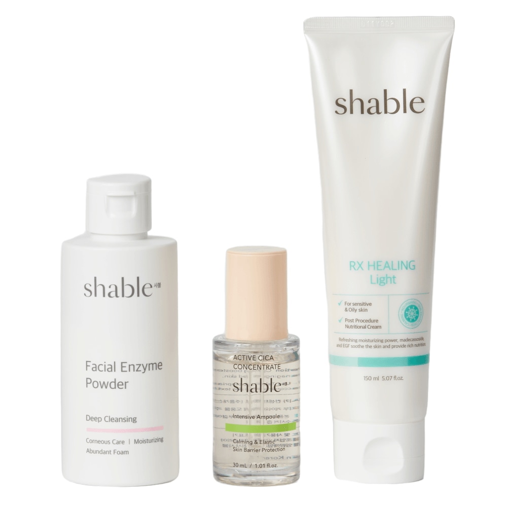[スブジ肌3点セット] シャブル3stepエンザイムパウダー+シカアンプル+ヒーリングライト再生クリーム