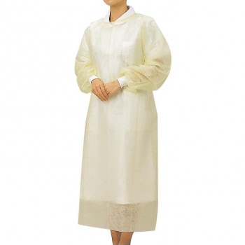 フェルラックNo.55(アイソレーションガウン) イエロー フリーサイズ 1枚入×50袋 076502