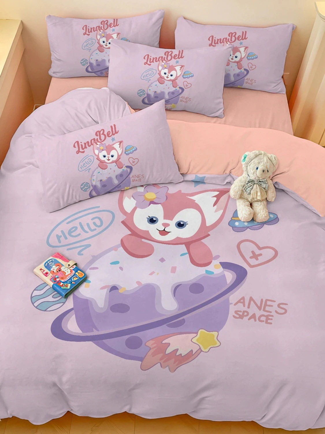 新ダル綿4点ベッドシーツと掛け布団カバー 1.ベッド2台 1.寝具ドミトリー3点セット