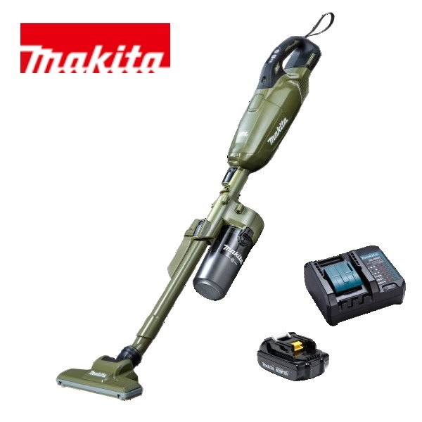 当店だけ！バッテリー充電器も1年保証! マキタ コードレス掃除機 18V 紙パック式 オリーブ CL285FDZO+ ショートサイクロン + 軽量バッテリー + コンパクト充電器 充電式 クリーナー