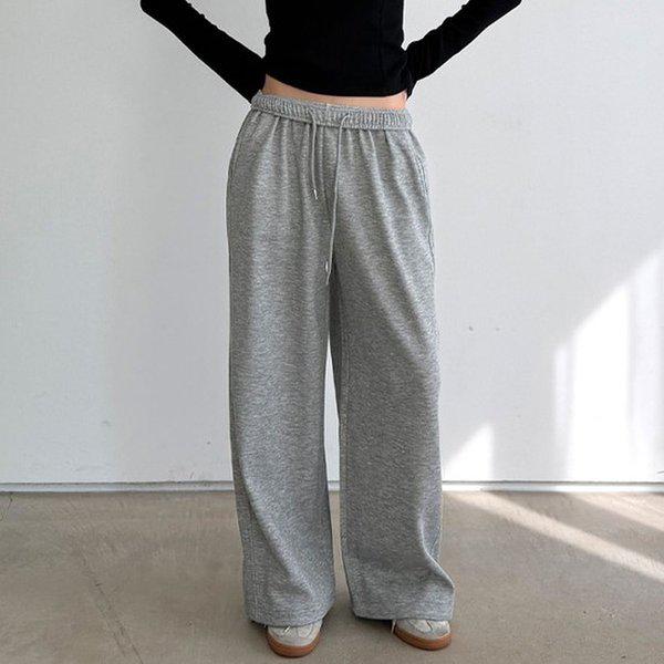 Hスタイル(PT)バンディング切り替えワイドパンツ 春 女性 ワイドパンツ ストレートパンツ バンディングパンツ デイリー