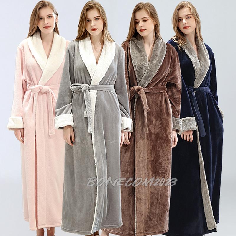 【急速出荷】最安値挑戦！カップル バスローブ レディース メンズ ルームウェア パジャマ もこもこ フランネル ナイトガウン 湯着 男女兼用 厚手 防寒 暖かい 部屋着 寝間着 4色 単品売り【限定S 4,663円