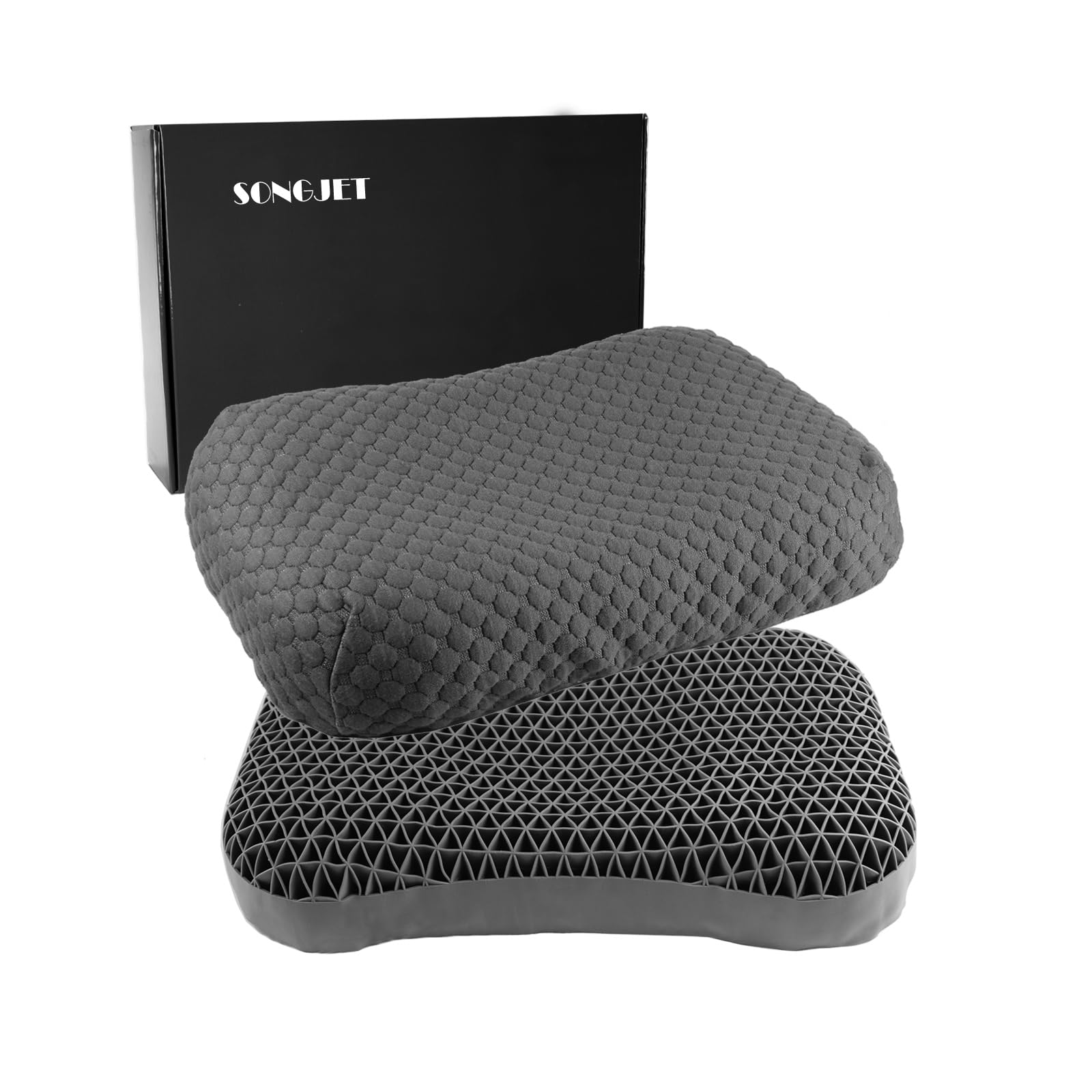 枕 まくら 首が痛くならない 快眠枕 安眠枕 無重力枕 ジェル枕 ゲル枕 安眠枕 高反発 横向き対応 TPE素材 丸洗い可能 蒸れない ハニカム構造 耐圧分散 人間工学 枕カバー付き 体圧分散 首・頭