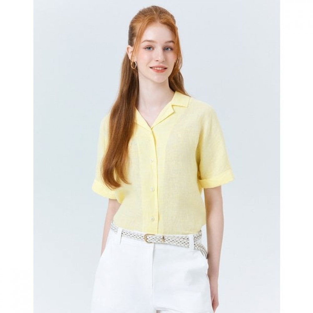 [24SS] [リネン] イエローソリッドリネンショートスリーブシャツ HSSH4BC44Y1