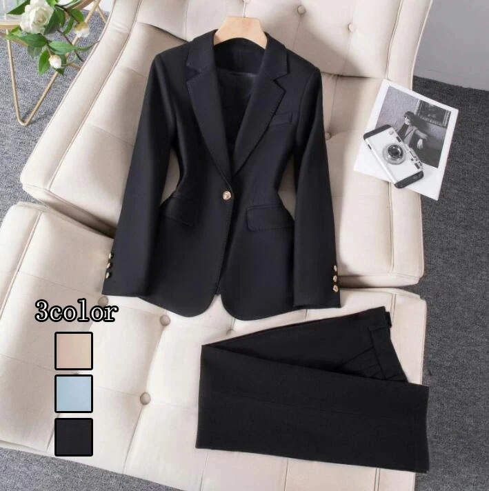 カジュアル 女性 ビジネススーツ リクルートスーツ 結婚式 大人気 2点セット「上着+パンツ」 発表会 コート 着痩せ 司会 フォーマル 宴会 レディーススーツ 制服 エレガント 二次会 大きいサイズ