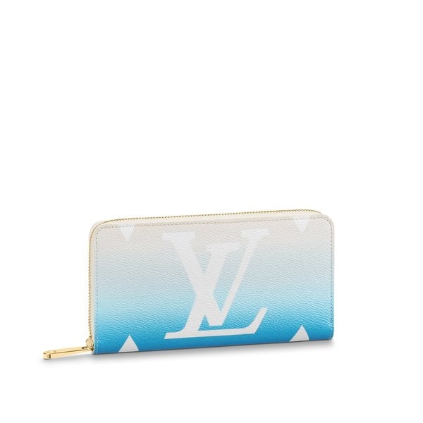ルイヴィトン LOUIS VUITTON 財布 長財布 ラウンドファスナー ブルー ゴールド モノグラム ジャイアント