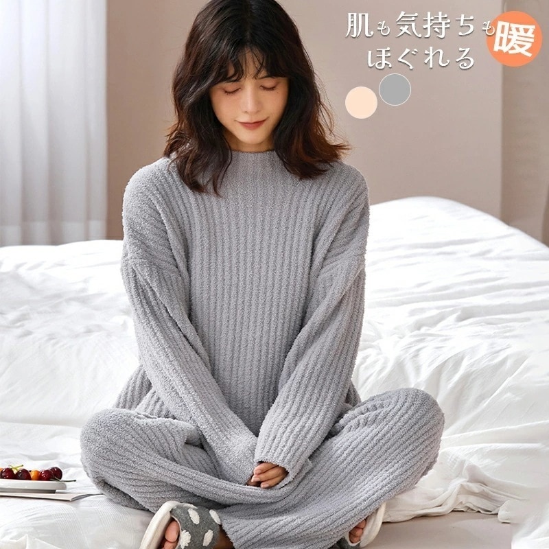 【急速出荷】[激安]フリースパジャマ パジャマ ルームウェア 両面起毛 あったかパジャマ 上下セット もこもこ ふわふわ 春 秋 冬 長袖 軽い スェット 着る毛布 寒さ対策 両面起毛 あったか 近