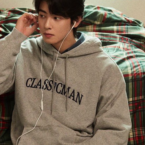 ASTRO チャウヌ 着用 パーカー Brushed French Terry Print Hoodie Pullover
