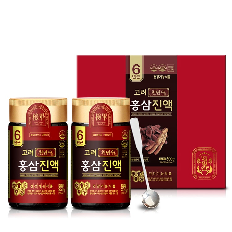 6年根 高麗千年樹 紅参エキス 高級紅参 ギフトセット 250G * 2本 純正品