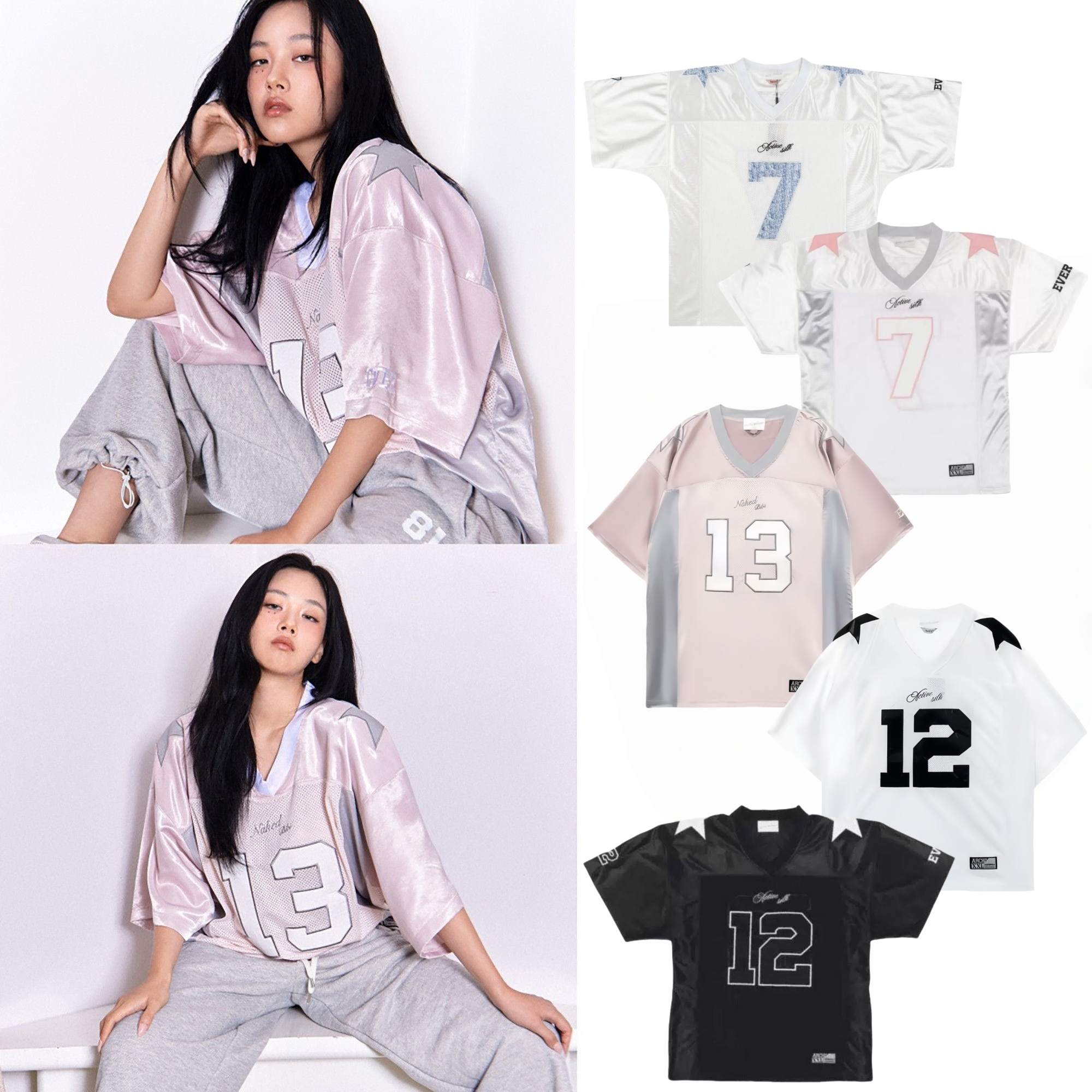 Red Velvet RYUJIN Kep1er 着用 2000 Archives (5 COLORS) Football T-Shirt oversize Tシャツ レディース 半袖 韓国 正規品