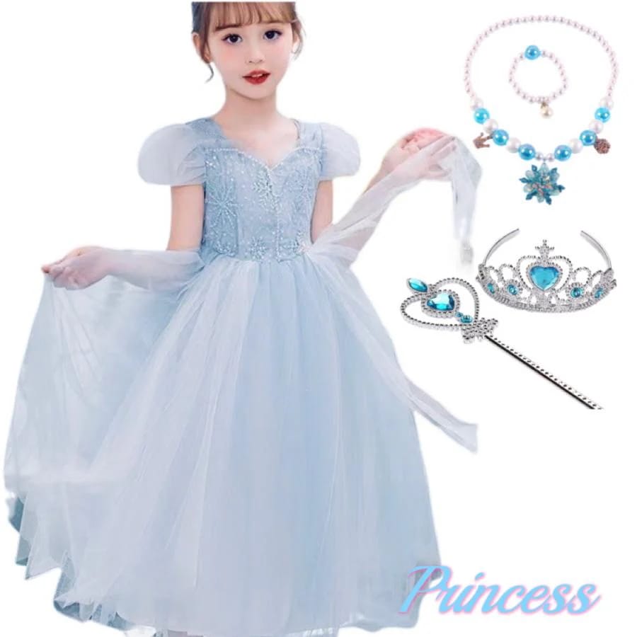 誕生日 供服 シンディレラ ディズニランド アナ雪 ハロウィン コスチューム お姫様 プリンセス ワンピース ドレス 【即納】エルサ 風 キッズ コスプレ