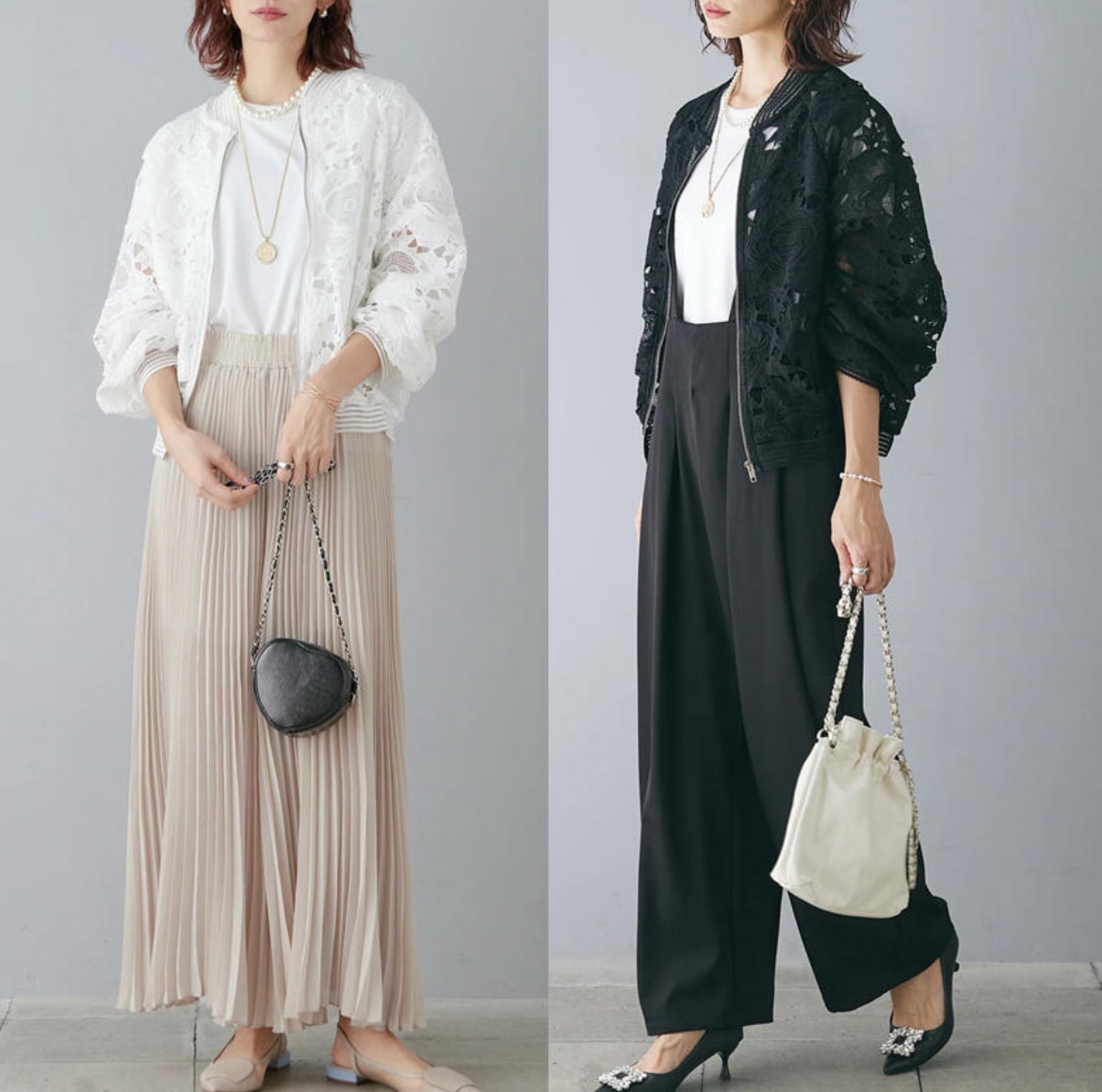 トップス ブルゾン レディース 羽織 クロップド丈 長袖 パフスリーブ ノーカラー フェミニン レース 前開き 透け感 大人可愛い シンプル カジュアル 上品 こなれ感 ラフ ガーリー ルーズ