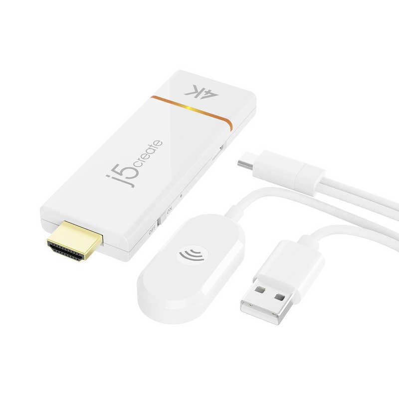 J5　4K HDMI ワイヤレスドングルレシーバー ホワイト　JVAW76