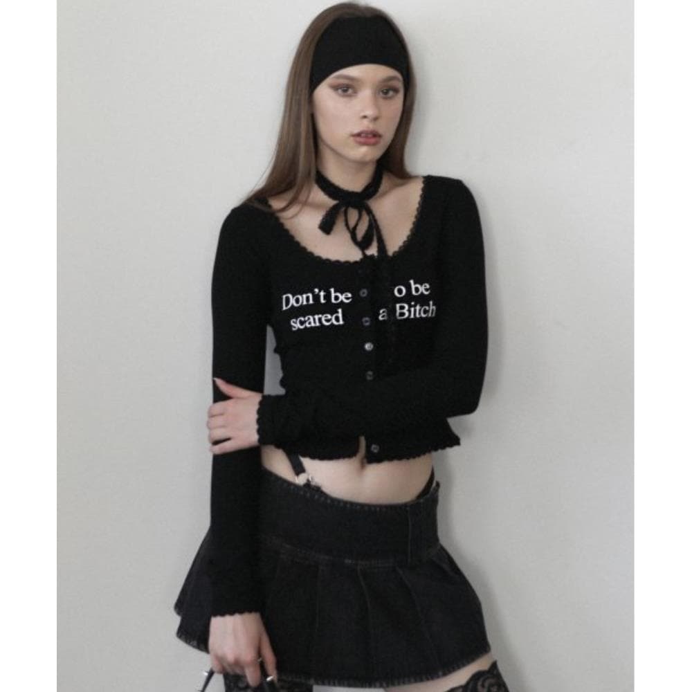 BADBLOOD Dont Be Scared Cardigan Black w-cdg23-023