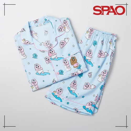 SPAO おぱんちゅうさぎ 半袖 パジャマ(BLUE) Qoo10] スパオ SPAO おぱんちゅうさぎ 半袖 パジャ : 下着