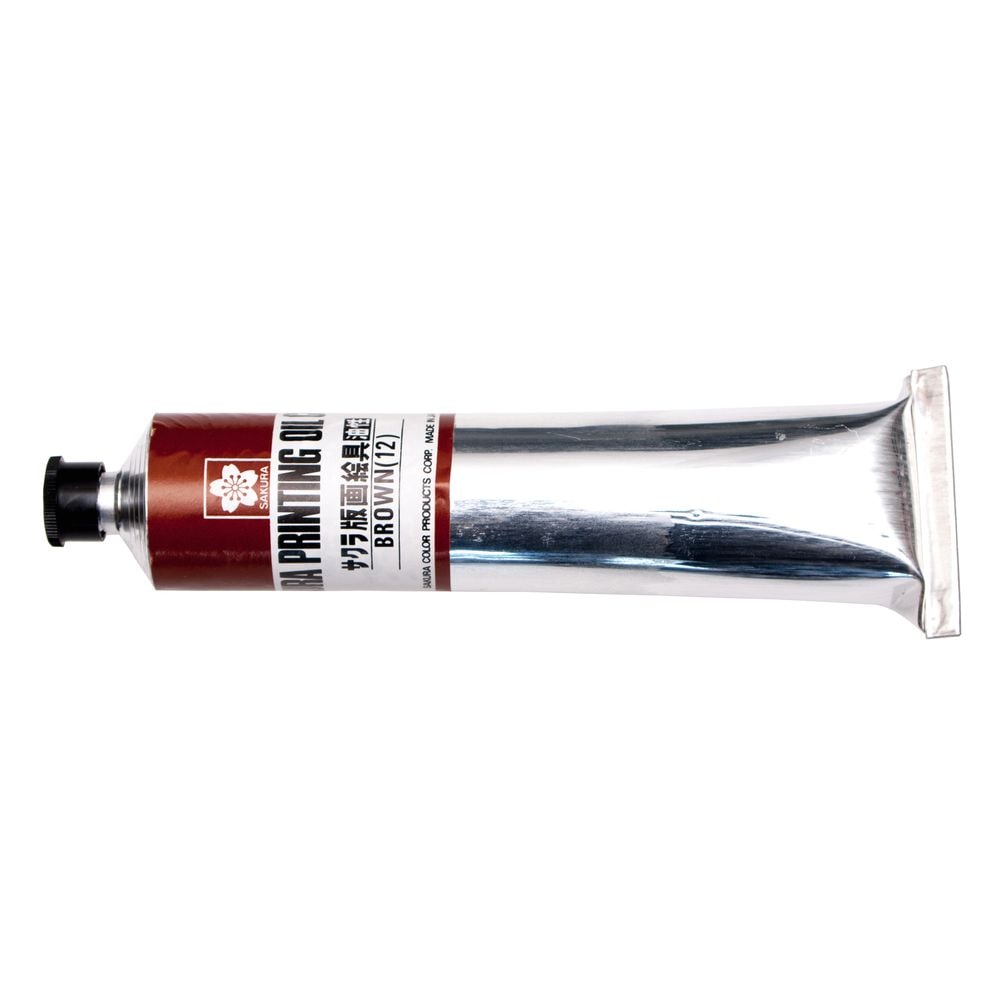 （まとめ買い）サクラクレパス 版画絵具 油性 100ml 茶 OH100ML#12 [x5]