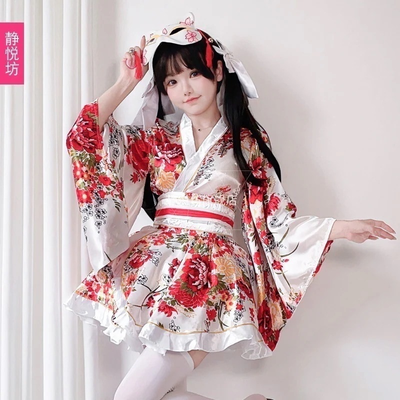 ロリータ 二次元 伝統的な着物 柄 改良型 浴衣 着物 レディース スーツ コスプレ衣装 韓国ファッション