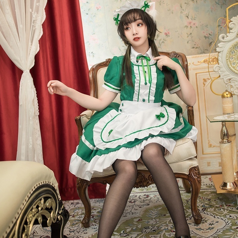 メイド服コスプレ萌え日韓アニメ異世界レストランカフェ作業服ロングスカート多色メイド服