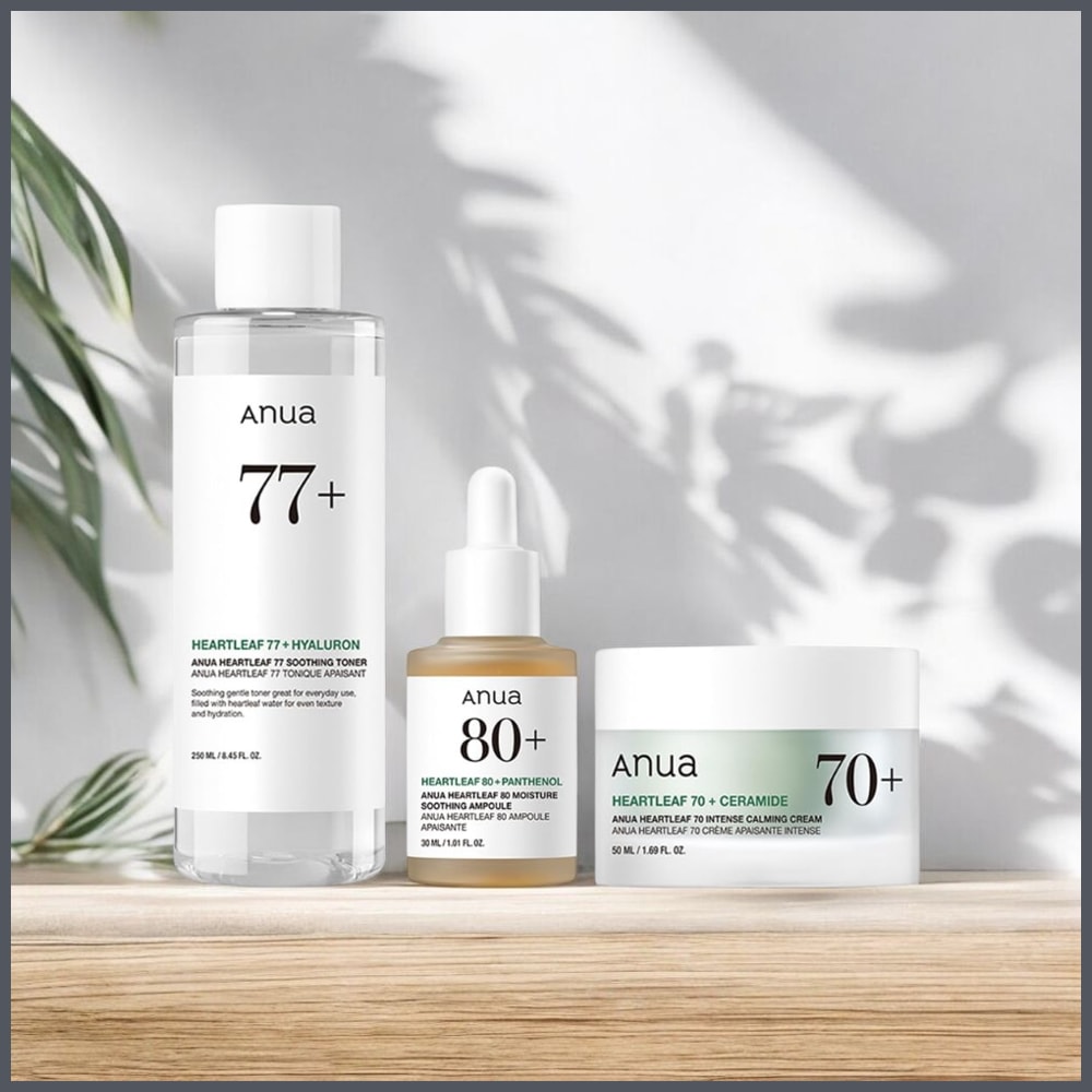 ANUA(アヌア)ドクダミ 77スージングトナー 250ml+ドクダミ80モイスチャースージングアンプル30ml+ドクダミ70インテンスカーミングクリーム50ml 3STEPセット(化粧水＋美容液＋ク