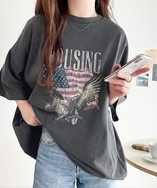 【新色追加！】JaVaコラボ プリント 半袖 プリント ストレッチ ドロップショルダー Tシャツ・カットソー 
