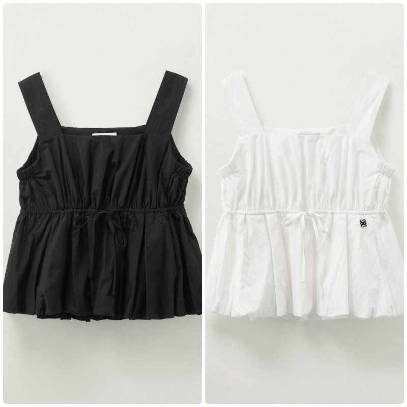 【SATUR】 (W) BALLOON PEPLUM SLEEVESS TOP : 2COLORS 14,400円