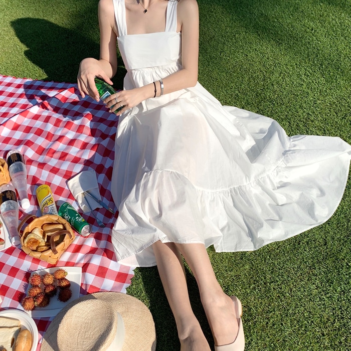 ワンピース ロング丈 ノースリーブ フレア バックリボン オープンバック 無地 かわいい 大人可愛い シンプル カジュアル 上品 さわやか 大人カジュアル 大人女子 ラフ キュート ガーリー