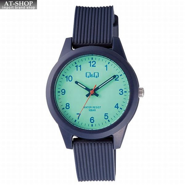 腕時計 Qu0026Q カラーウオッチ クォーツ メンズ レディース時計 ネイビー/グリーン