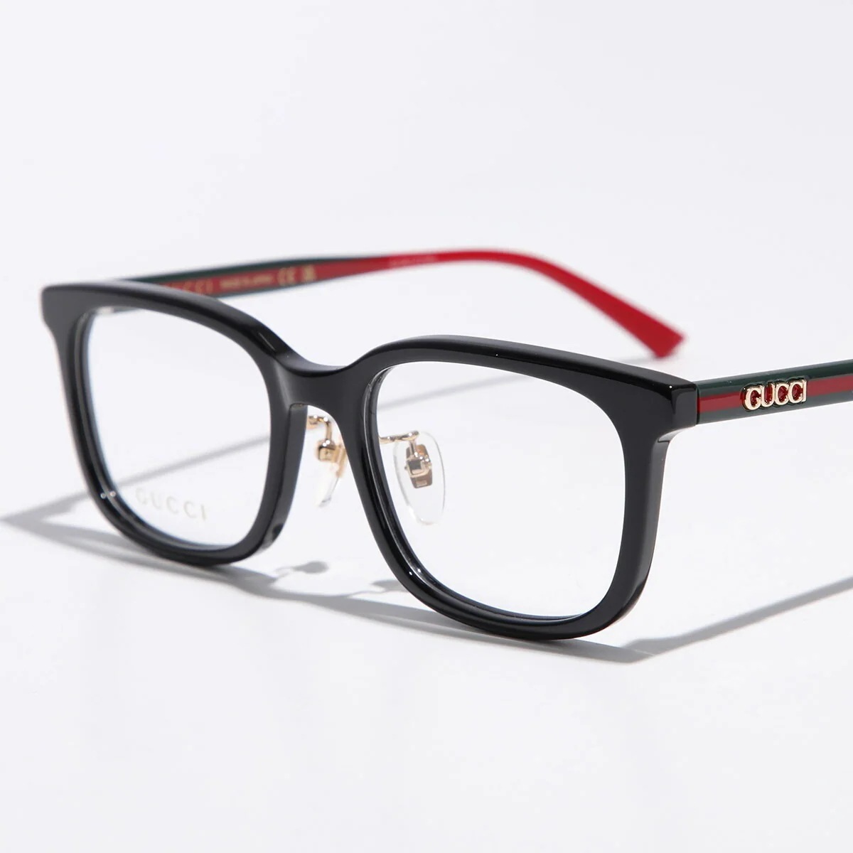 GUCCI グッチ メガネ GG1873OK メンズ スクエア型 ロゴ 黒縁 アイウェア メガネ めがね 眼鏡 伊達メガネ 001 BLACK GREEN