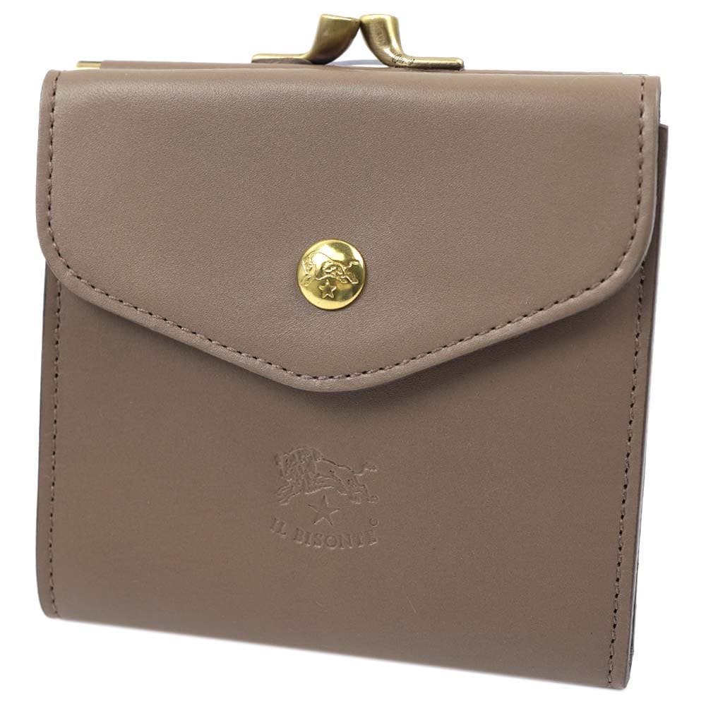 イルビゾンテ がま口小銭入れ付 二つ折り財布 IL BISONTE C0423P31066 TORTORA SMW011 PG0003 GY102B