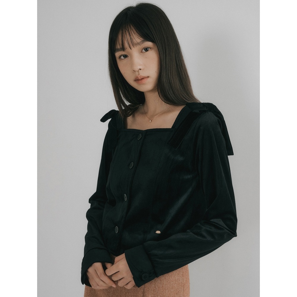 レオグオーグソンリボンベルベットブラック