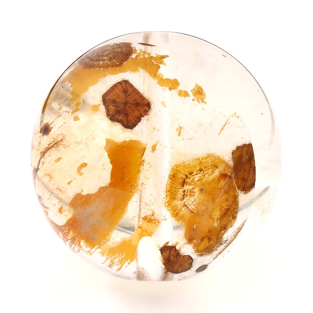 「1点もの 現品」 1粒売り 天然 オーラクォーツ ブラジル産 14mm パワーストーン バラ売り 天然石 パワーストーン ばら売り ビーズ 穴あき 1玉売り アクセサリー パー zz000122-b