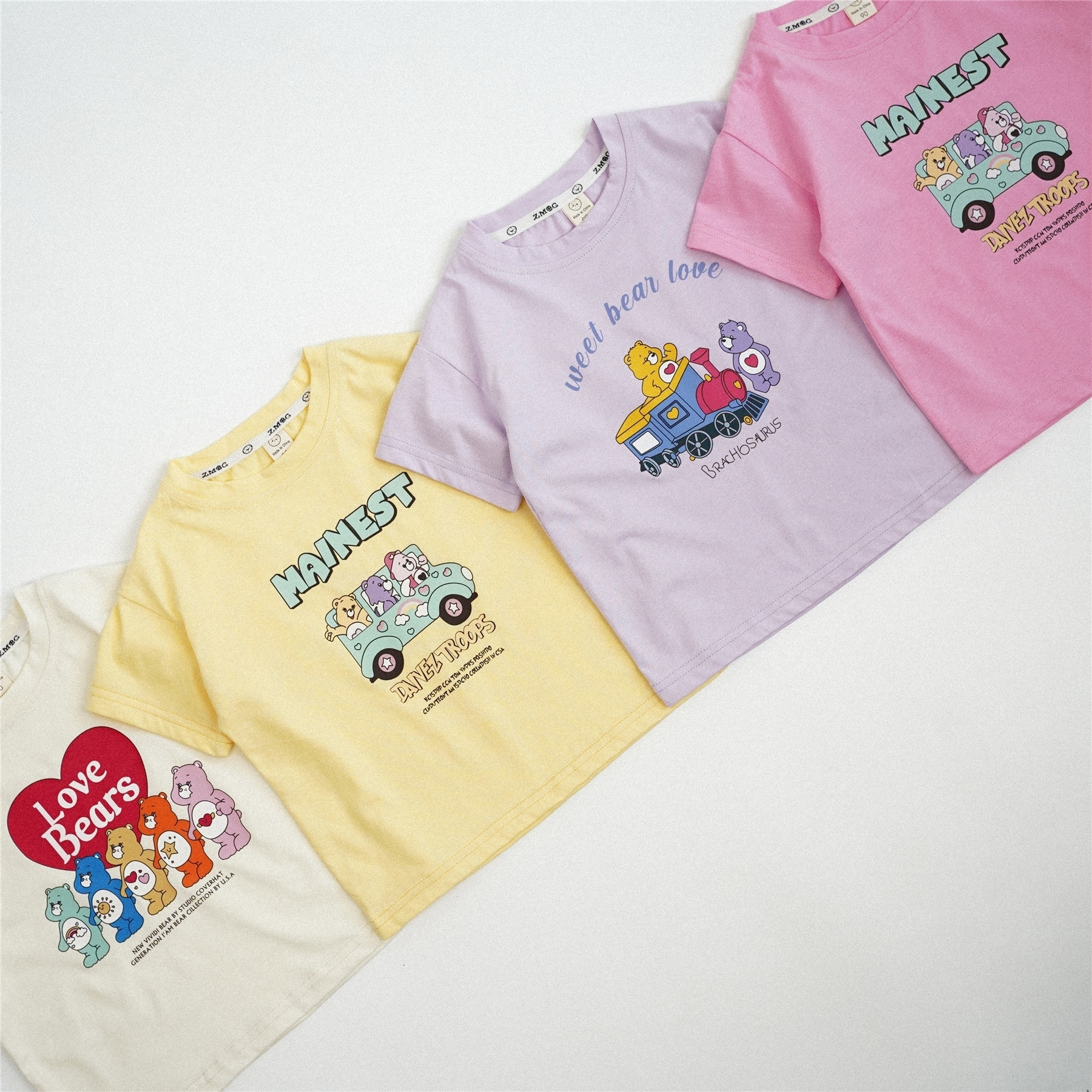 【20点セット】【急速出荷】春夏女の子半袖Tシャツ純綿小熊プリント韓国版男女子供カジュアルかわいいTシャツ半袖シャツ ボトムス