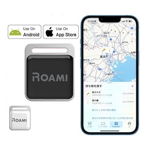 【iOS/Android対応】 Roami紛失防止タグ（ブラック） 探し物 GPS Apple「探す」 スマートトラッカー 置き忘れ 子供 追跡 airtag　介護 みまもり認知症 　エアタグ