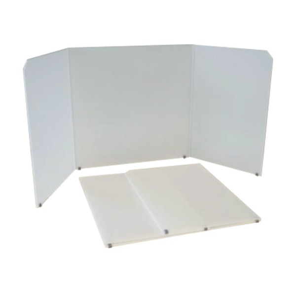 飛沫防止 折りたたみ卓上パーテーション/衝立 両サイド59型 抗菌剤配合 アルコール除菌可 日本製 モバイルウォール