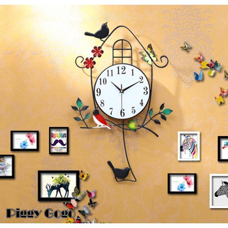 冬の新作お部屋の鳥の壁掛け時計 掛け時計 かけ時計 壁飾り 北欧 おしゃれ 新築プレゼント！